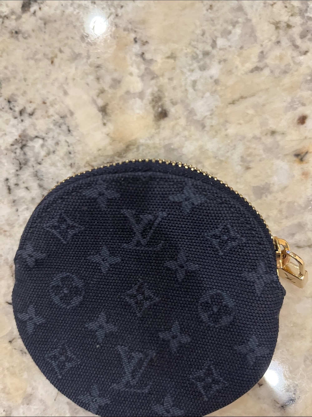 Louis Vuitton Navy Monogram Round Coin Pouch with Gold Hardware - Picture 8 of 8